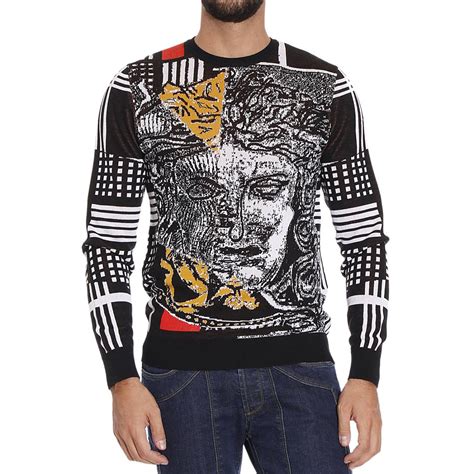 versace men's black sweatshirt|Versace jumper men's sale.